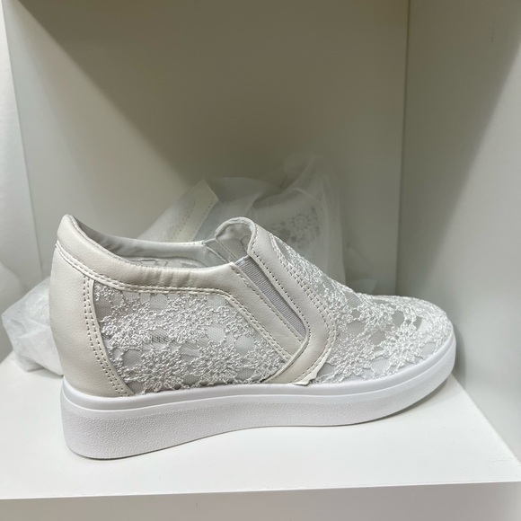 Womens Girl Lace Slip On Platform Pumps Shoes Hidden Wedge Heel Sneakers EUR 36 - Picture 6 of 6